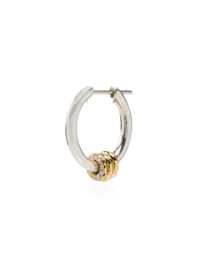 Spinelli Kilcollin 18k Yellow Gold And Sterling Silver Ara Diamond Hoop Earrings In Silver Yellow Gold