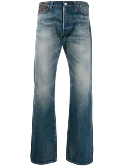 Junya Watanabe Patch Detail Straight Jeans In Blue