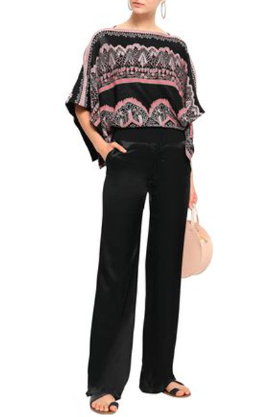 Valentino Draped Jacquard-knit Top In Blush