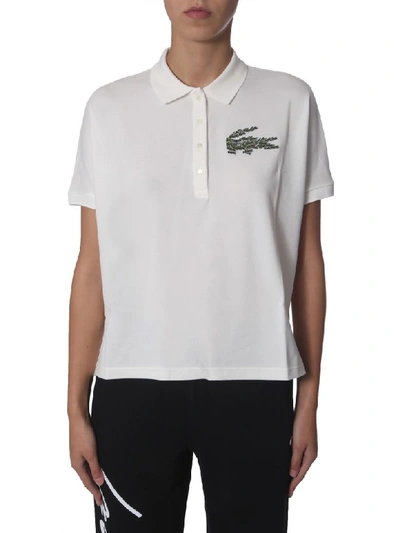 Lacoste Multiple Coccodrille Polo In Bianco
