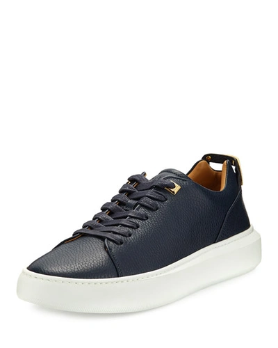 Buscemi Men's 50mm Leather Low-top Sneakers In Blue