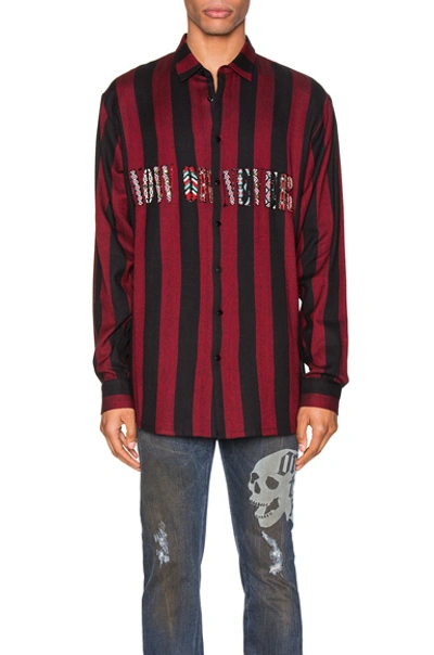 Alchemist Flynn Striped Shirt In Black & Red