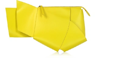 Giaquinto Ava Leather Clutch In Lime