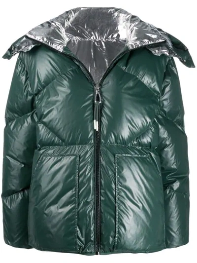 Sandro Puffer Padded Shell Jacket In Green