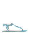 Sergio Rossi Toe Strap Sandals In Blue