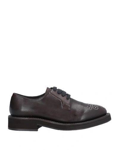 Brunello Cucinelli Laced Shoes In Dark Brown