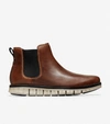 Cole Haan Men's Zergrand Waterproof Pull On Chelsea Boots In Bourbon Leather