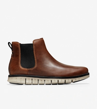 Cole Haan Men's Zergrand Waterproof Pull On Chelsea Boots In Bourbon Leather
