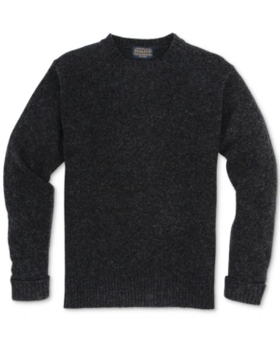 Pendleton Men's Shetland Crew Sweater In Black Heather
