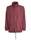 Balenciaga Hooded Longline Windbreaker In Burgundy