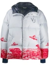 Undercover Valentino Edition Printed Puffer Jacket In White
