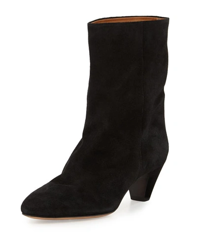 Isabel Marant Dyna Suede Ankle Boot, Black | ModeSens