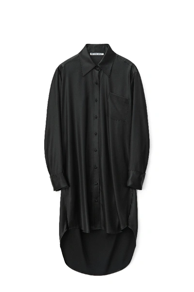 Alexander Wang Wash + Go Wet Shine Dress In Black