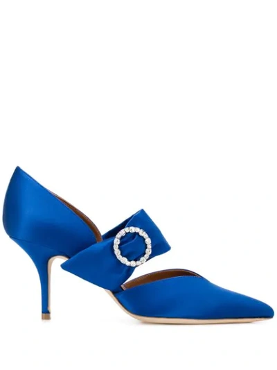 Malone Souliers 70mm Maite Embellished Satin Pumps In Blue