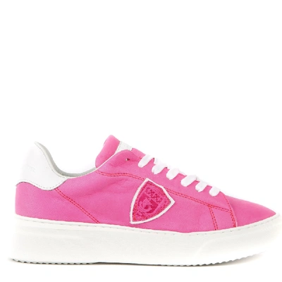Philippe Model Temple Nubuck Leather Sneakers In Pink