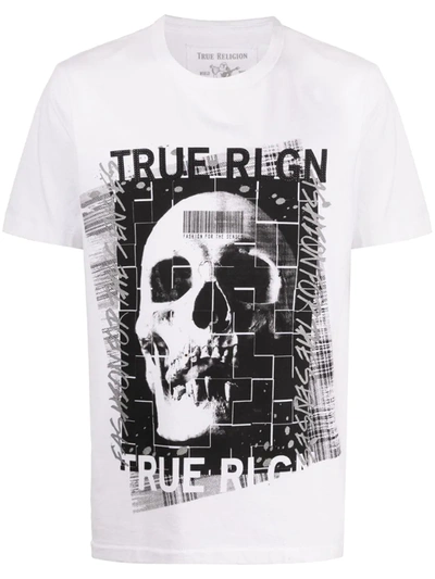 True Religion Skull Print T-shirt In White