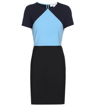 Diane Von Furstenberg Colorblock Short-sleeve Sheath Dress, Blue