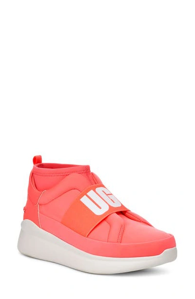 Ugg Neutra Logo Sneakers In Neon Coral-pink