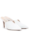 Attico Patent Leather Point-toe Mule Pump In White