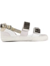 Toga White Buckles Flat Sandals