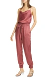 Cinq À Sept Finnley Sleeveless Cowl-neck Drawstring-waist Jumpsuit In Pink Saphire