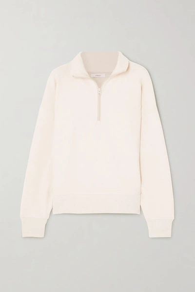 Vince Cozy Half-zip Pullover Sweatshirt In Off-white