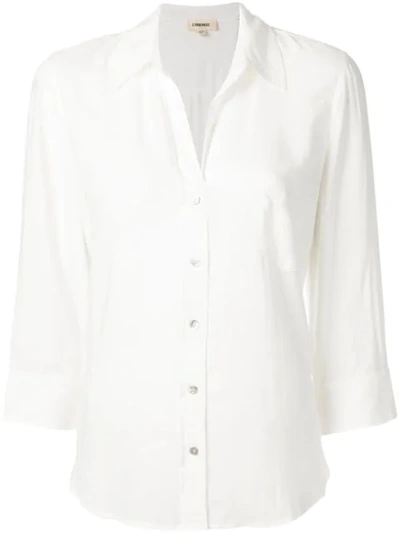 L Agence Nina Collared Button-down Blouse In White