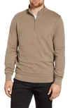 Peter Millar Men's Comfort Interlock Quarter-zip Sweater In Grain