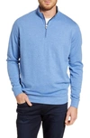 Peter Millar Men's Comfort Interlock Quarter-zip Sweater In Liberty Blue