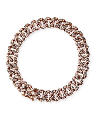 Leo Pizzo 18k Rose Gold Diamond Pave Curb-link Bracelet