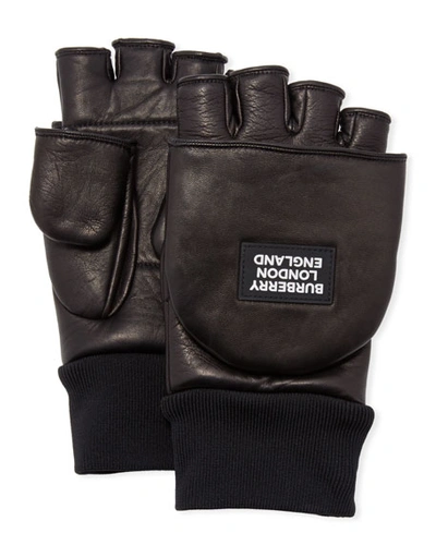 Burberry Men's 3-in-1 Lamb Leather Gloves In Black