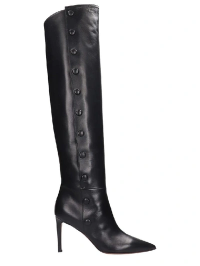L'autre Chose High Heels Boots In Black Leather
