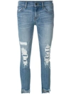 J Brand Destroyed Skinny Jeans - Blue