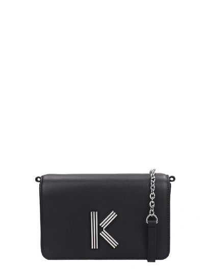 Kenzo Shoulder Bag In Black Leather