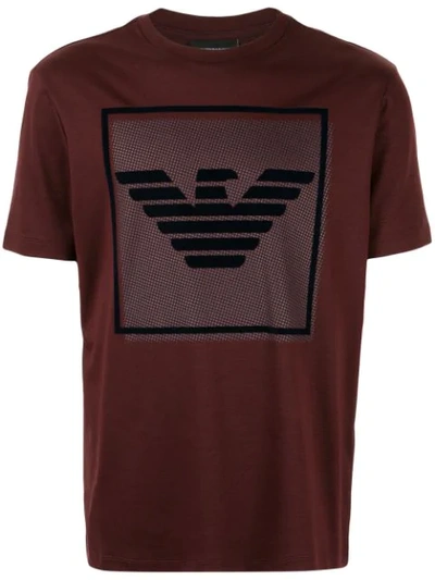 Emporio Armani Velvet Logo T-shirt In Red