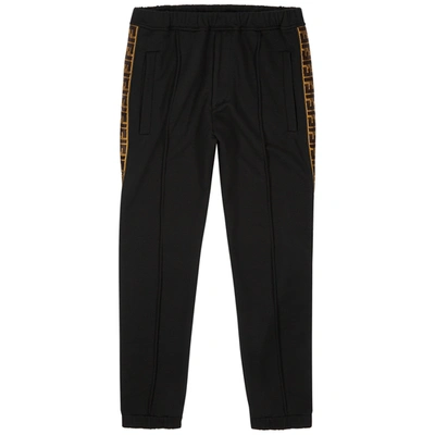 Fendi Black Logo-jacquard Jersey Sweatpants