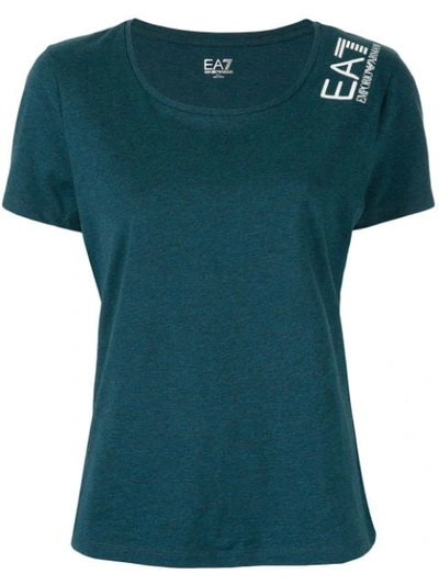 Ea7 Logo Jersey T-shirt In Green