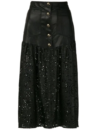 Andrea Bogosian Pix Midi Leather Skirt In Black