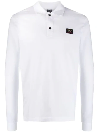 Paul & Shark Long-sleeved Polo Shirt In White