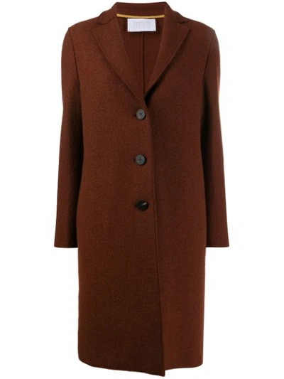 Harris Wharf London Single Breasted Coat In 515 Brick
