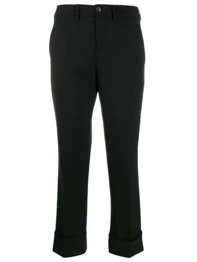 Incotex Cropped Tailored Trousers In Black