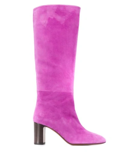 Carel Theesee Chunky-heel Boots In Purple