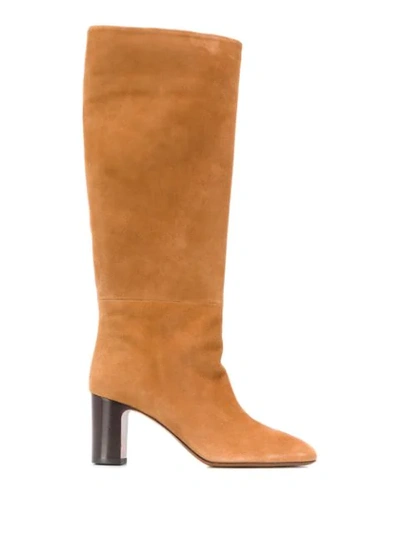 Carel Michel Vivien Knee Length Boots In Brown