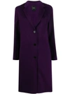 Theory Long Double-faced Coat In Purple