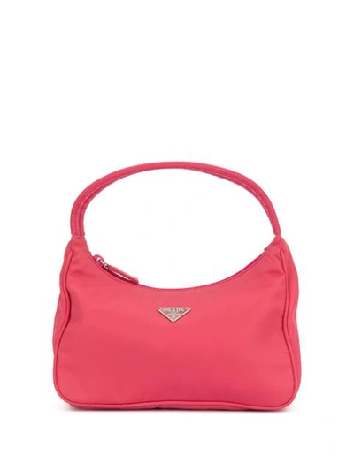 Pre-owned Prada Logo Plaque Handbag In Pink