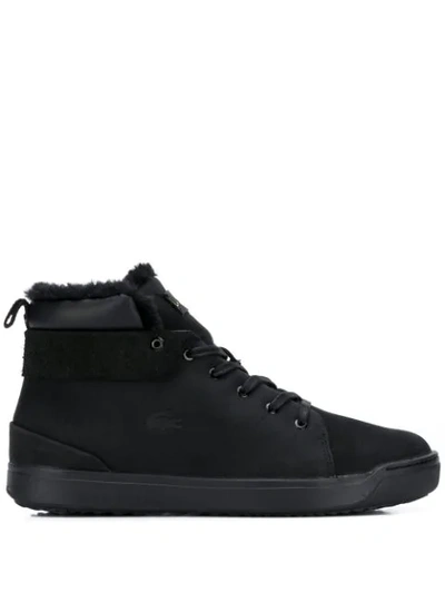 Lacoste Logo High-top Sneakers In Black