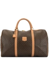 Pre-owned Celine Macadam Pattern Travel Handbag In Brown
