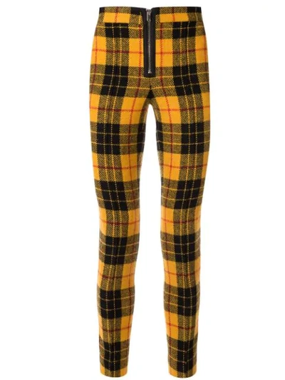 Yang Li Check Pattern Skinny Trousers In Yellow