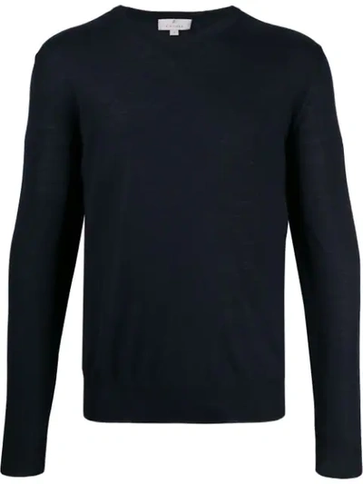 Canali V-neck Jumper In Blue