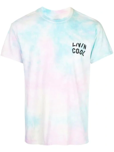 Livincool Tie-dye Crew Neck T-shirt In Blue